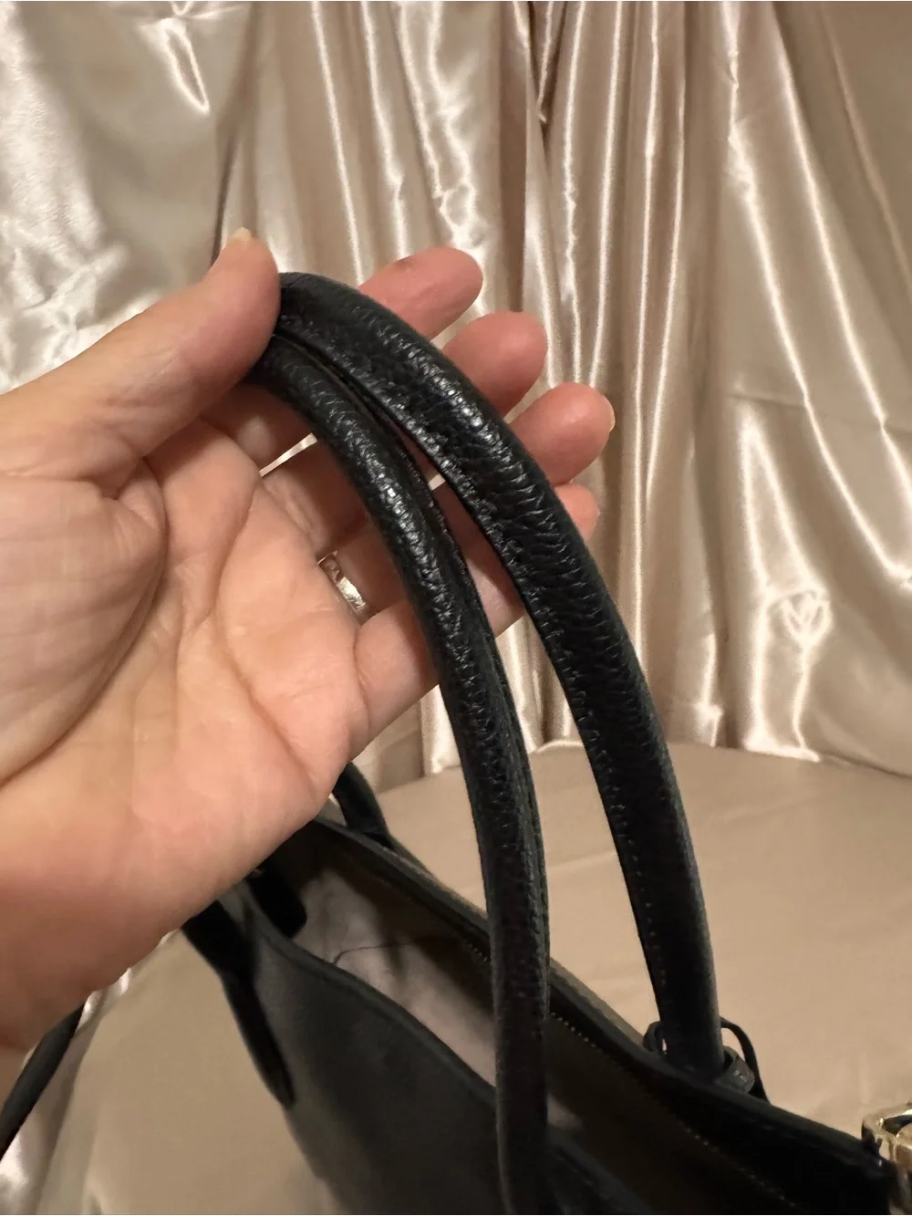 kate spade Black Pebbled Leather Tote with Shoulder Strap